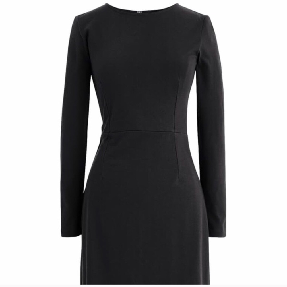 J Crew black classic petite midi sheath dress NWOT
